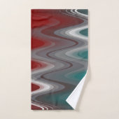 Grijze golven op blauwgroen met vuurwapens bad handdoek (Handdoek)