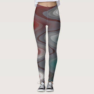 Grijze golven op blauwgroen met vuurwapens leggings