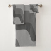 Grijze golvende oceaangolven verlooppatroon bad handdoek (Insitu)