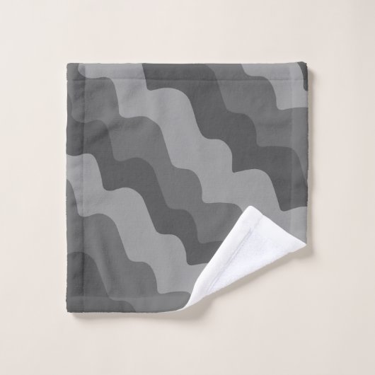 Grijze golvende oceaangolven verlooppatroon bad handdoek (Wasdoekje)