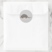 Grijze Gordeldier Ronde Sticker (Tas)