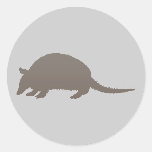 Grijze Gordeldier Ronde Sticker (Voorkant)