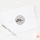 Grijze Gordeldier Ronde Sticker (Envelop)