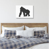 Grijze gorilla canvas afdruk (Insitu (Slaapkamer))