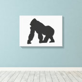 Grijze gorilla canvas afdruk (Insitu (Houten vloer))