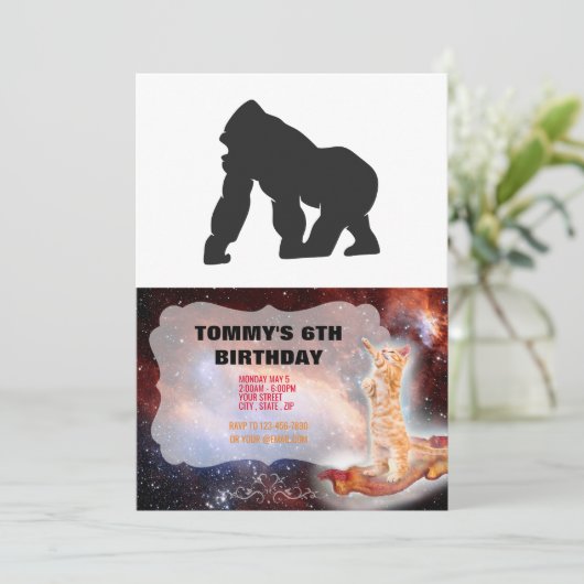 Grijze gorilla kaart (Staand voorkant)