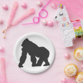 Grijze gorilla papieren bordje (Feest)