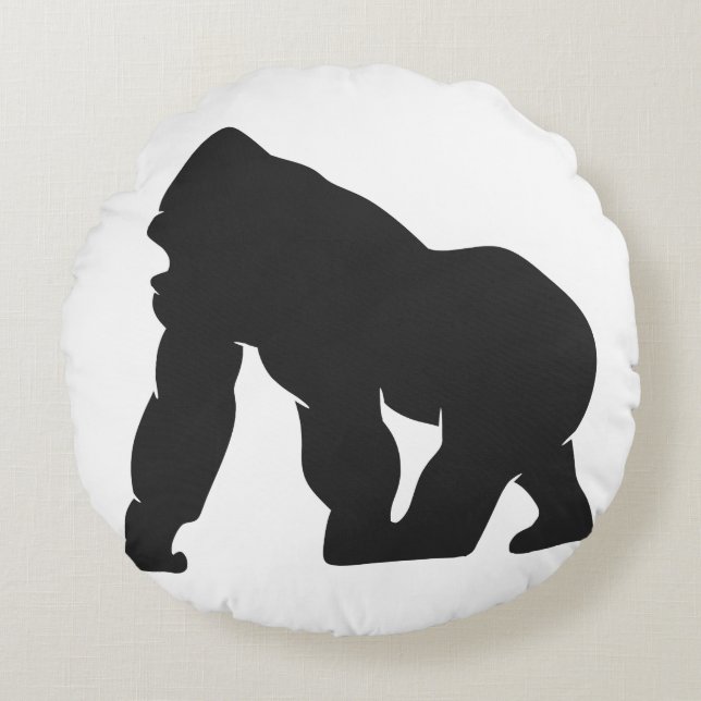 Grijze gorilla rond kussen (Voorkant)
