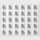 Grijze Gorilla Verjaardag Cadeaupapier (Vlak)