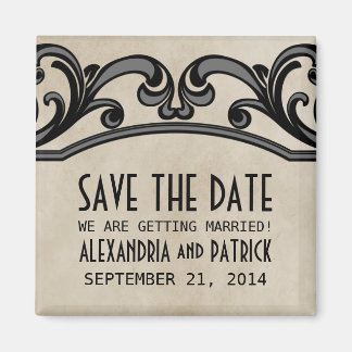 Grijze gothische cirkels opslaan Magnet Datum