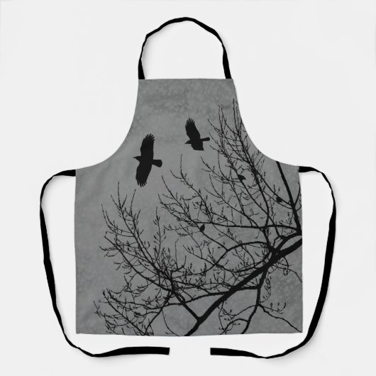 Grijze gothische gewassen en bomen schort (Voorkant)