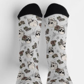 Grijze gotische schedels en Rozen Bloemen Sokken (Top)