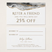 Grijze Goud Agate Referral-Kaart Visitekaartje (Voorkant /achterkant)