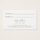 Grijze Goud Agate Referral-Kaart Visitekaartje (Achterkant)