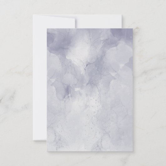 Grijze Goud Paarse Vlinder Elegante Bruidsdouche Bedankkaart (Achterkant)