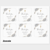 Grijze Gouden Agaat Eerste Heilige Communie Dank u Vierkante Sticker (Vel)