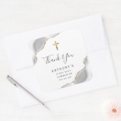 Grijze Gouden Agaat Eerste Heilige Communie Dank u Vierkante Sticker (Envelop)