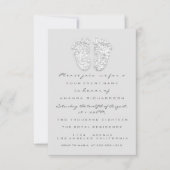 Grijze gouden Baby shower met zilver meisje Kaart (Voorkant)