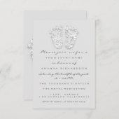 Grijze gouden Baby shower met zilver meisje Kaart (Voorkant / Achterkant)