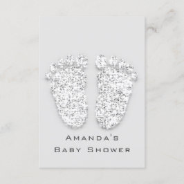 Grijze gouden Baby shower met zilver meisje Kaart