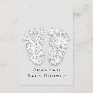 Grijze gouden Baby shower met zilver meisje Kaart