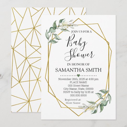 Grijze gouden Baby shower Minimalistische moeder o Kaart (Voorkant / Achterkant)