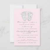 Grijze gouden Baby shower Voetbal Silver Girl Roze Kaart (Voorkant)