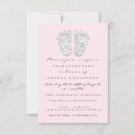 Grijze gouden Baby shower Voetbal Silver Girl Roze Kaart