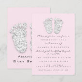 Grijze gouden Baby shower Voetbal Silver Girl Roze Kaart (Voorkant / Achterkant)