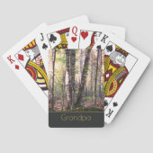 Grijze gouden en witte baarzen pokerkaarten (Achterkant)