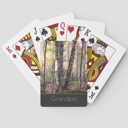 Grijze gouden en witte baarzen pokerkaarten (Achterkant)