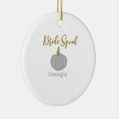 Grijze gouden pompoen herfst bride squad modern keramisch ornament (Rechts)