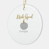 Grijze gouden pompoen herfst bride squad modern keramisch ornament (Links)