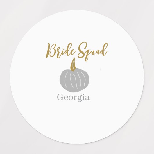 Grijze gouden pompoen herfst bride squad modern labels (Design 2)