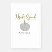 Grijze gouden pompoen herfst bride squad modern post-it® notes (Voorkant)