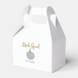 Grijze gouden pompoen herfst bruid squad modern  bedankdoosjes