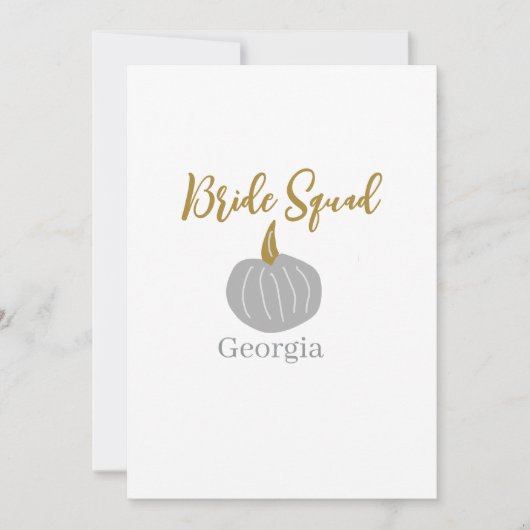 Grijze gouden pompoen herfst bruid squad modern kaart (Voorkant)