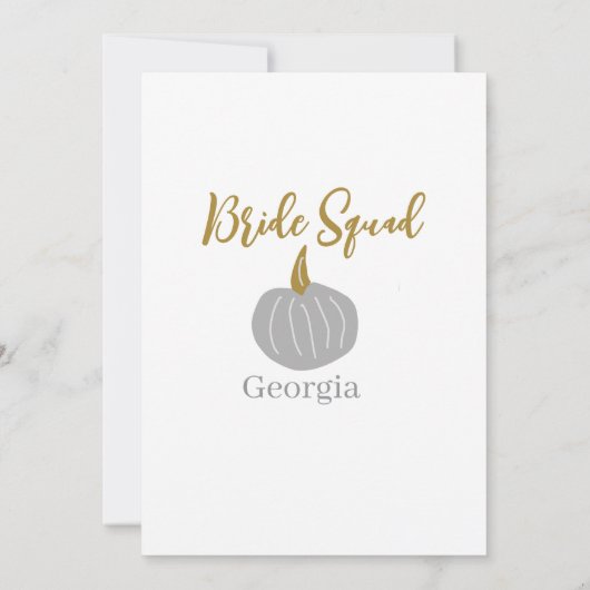 Grijze gouden pompoen herfst bruid squad modern kaart (Achterkant)