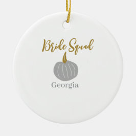 Grijze gouden pompoen herfst bruid squad modern  keramisch ornament