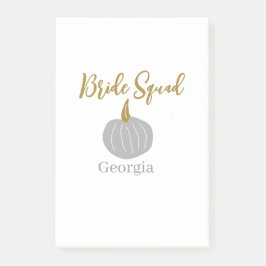 Grijze gouden pompoen herfst bruid squad modern  post-it® notes