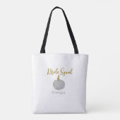 Grijze gouden pompoen herfst bruids team modern tote bag (Achterkant)