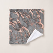 Grijze gouden roos, gemarmerd modern design bad handdoek (Wasdoekje)
