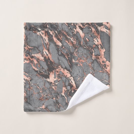 Grijze gouden roos, gemarmerd modern design bad handdoek (Wasdoekje)