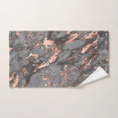 Grijze gouden roos, gemarmerd modern design bad handdoek (Handdoek)