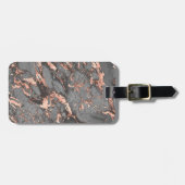 Grijze gouden roos, gemarmerd modern design bagagelabel (Voorkant horizontaal)