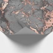 Grijze gouden roos, gemarmerd modern design cadeaupapier (Hoek)