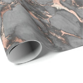 Grijze gouden roos, gemarmerd modern design cadeaupapier (Rol Hoek)