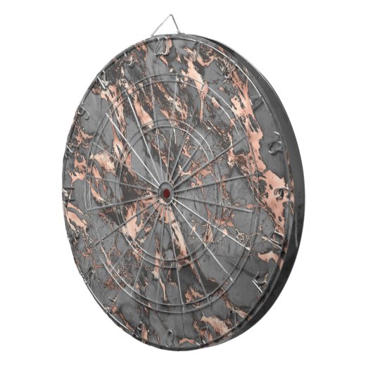 Grijze gouden roos, gemarmerd modern design dartbord (Voorkant Rechts)