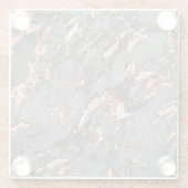 Grijze gouden roos, gemarmerd modern design glazen onderzetter (Achterkant)