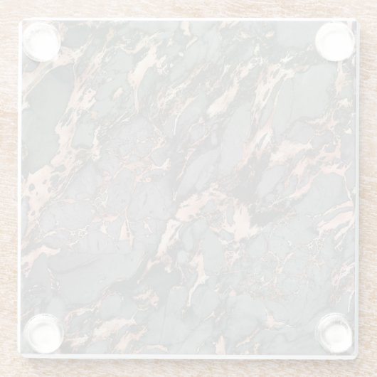 Grijze gouden roos, gemarmerd modern design glazen onderzetter (Achterkant)